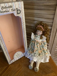 1990 Brinn Porcelain Doll 15 Inch With box Red Curly Hair - Picture 1 of 5