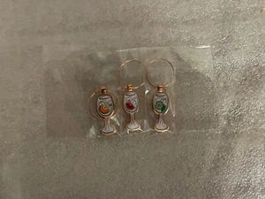 1 Set 3 Sm KETEL ONE BOTANICAL Cocktail Drink Wine Glass Charm Lot Party Hosting - Picture 1 of 5