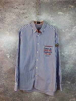 PAUL SHARK MEN’S STRIPED SHIRT BUTTON UP LONG SLEEVE SIZE 42 L-XL  LIGHT BLUE - Image 1 of 4