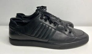 HUGO BOSS Hombre Entrenadores Cuero Negro Zapatos con Cordones Reino Unido Talla 10 X MERCEDES - Imagen 1 de 11