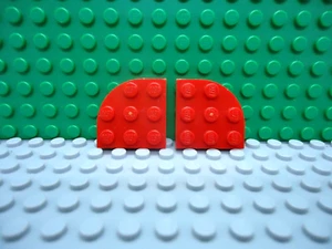 Lego 2 Red 3x3 base plate with rounded corner NEW - Picture 1 of 1