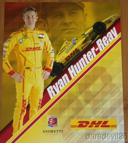 2014 Ryan Hunter-Reay DHL Honda Dallara Indy Car postcard Cover