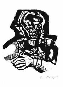 Diether RITZERT - DIE HAND  Handsigniert 1979 OriginalLinolschnitt - Bild 1 von 1