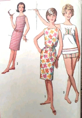 Vintage Simplicity 5011 Child Teen Dress Top Shorts Printed Sewing Pattern B31" - Image 1 of 3