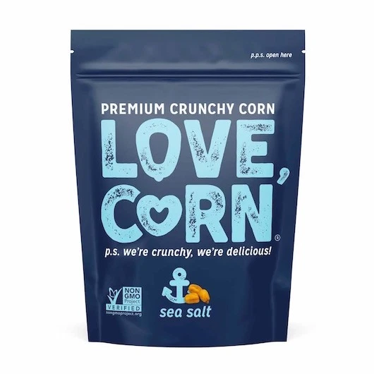 Bolsa para compartir sal marina Love Corn, 4 onzas, 12 por estuche Foto 1 de 1