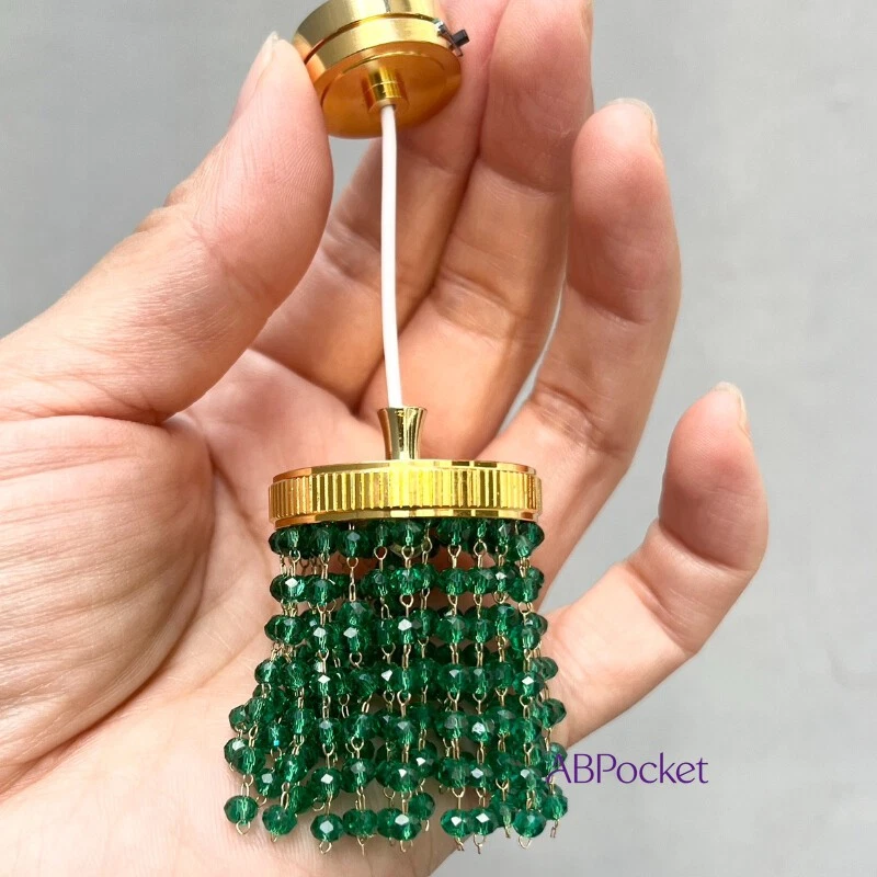 Lámpara de techo de cristal accesorios miniaturas casa de muñecas escala 1:12 luces vintage Foto 1 de 1