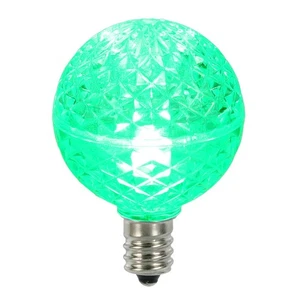 Vickerman Club 25 LED G40 Green Faceted Replacement Christmas Light Bulbs - Picture 1 of 1