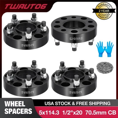 1.25" 5x4.5 Hubcentric Wheel Spacers 1/2"x20 for 1992-2011 Ford Crown Victoria - Image 1 of 4