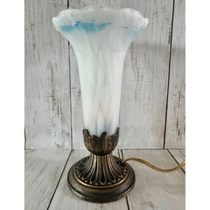 Vintage Floral Accent Lamp, Bedside Table Lamp, Lily Flower Shade ~ WORKS - Picture 1 of 10