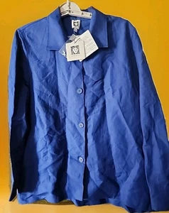giacca anne klein top MAGRITTE BLUE grande nuova con etichetta ottima B7 $119 vendita al dettaglio - Foto 1 di 4