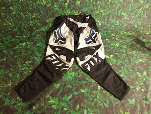 Vintage Fox 180 Riding Pants Size 36 Black White And Blue Hip And Knee Armor - Picture 1 of 11