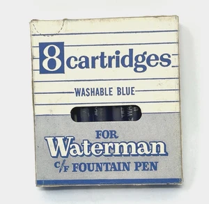 1 pluma estilográfica Waterman-Bic C/F sellada ~1960~ (8) cartuchos recarga tinta lavable - Imagen 1 de 9