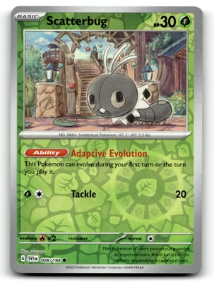 Scatterbug 008/198 Reverse Holo Common SV01: Scarlet & Violet Base Set LP - Image 1 of 2