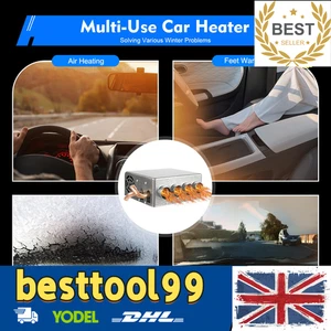 4 Puertos 12V Universal Bajo Tablero Calentador Descongelador de Calor con Interruptor de Velocidad Coche Camión - Imagen 1 de 23