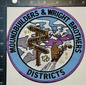 Parche chaqueta BSA Moundbuilders & Wright Brothers Districts Klondike Derby 1996 - Imagen 1 de 2