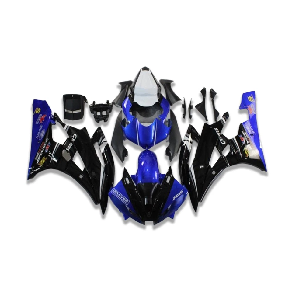 Kit de carenado azul negro stock EE. UU. apto para Yamaha YZF-600 R6 2006 2007 06 07 Foto 1 de 4