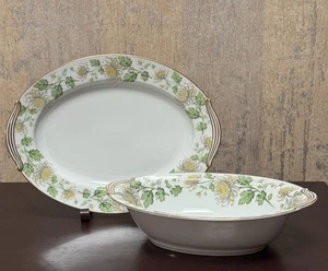 Noritake China Stanford 5220 Oval Serving Bowl & Platter 11.5” & 10.5” Japan - Picture 1 of 6
