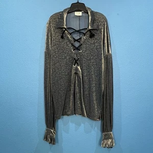 Top túnica Santuario de Hollywood gris terciopelo pirata renacentista feria hombre mediano - Imagen 1 de 19