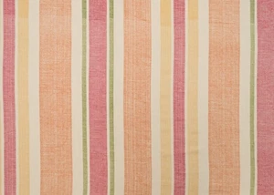 Kathryn Ireland Handprinted Linen Fabric- Moroccan Stripe Calypso Orange 1.55 yd - Picture 1 of 1