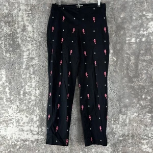 Brooks Brothers Size 6 Stretch Sea Horse Embriodered Flat Front Pants Black Zip - Picture 1 of 11