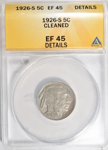 1926-S BUFFALO NICKEL ~ ANACS XF45 DETAILS! - Picture 1 of 4