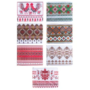 7 Red & Black Folk Embroidered Patterns Ukrainian Easter... Heat Shrink Sleeves - Picture 1 of 2