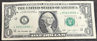 2013 San Francisco $1 Bill Altering 9’s Triple Solid 9’s Five Of A Kind 9’s Note - Image 1 of 2