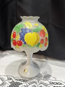Westmoreland Glass Fairy Lamp Satin clear, fruit, milk, glass base - Picture 1 of 6