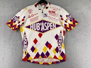 Giordana Cycling Jersey Adult Large White Purple Short Sleeve Made Italy Pockets - Picture 1 of 15