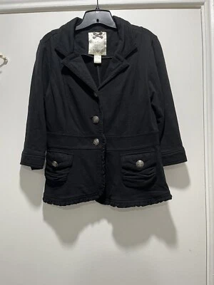 Nick & Mo Exclusive Collection Black Military Button Blazer Jacket P-Large - Image 1 of 4