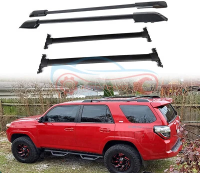 Barras transversales portaequipajes de techo para Toyota 4Runner 2010-2024 rieles laterales negras Foto 1 de 4