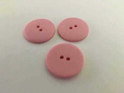 25 NEW 1 INCH DULL FINISH  PINK  BUTTONS - Image 1 of 3