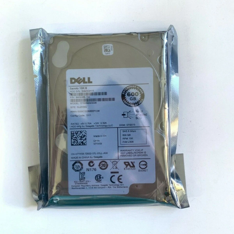 Dell 7YX58 07YX58 Savvio 10K.6 600GB 10K 6Gb/s SAS 2.5" ST600MM0006 HARD DRIVES - Image 1 of 1