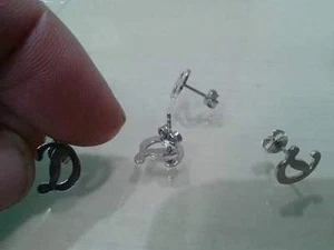 1 Par Pendientes Personalizado 2 Iniciales Igual Plata 925 Plata Earrings - Picture 1 of 1