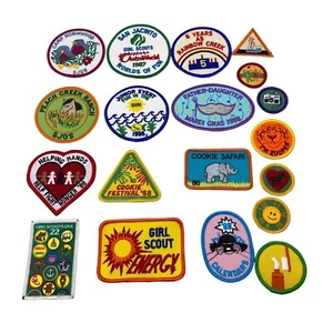 Girl Scouts of American lot of 19 patches Houston Area Astroworld 1980s VTG SJGS - Picture 1 of 11