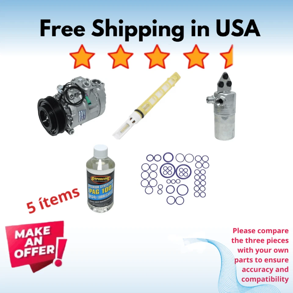 Compresor y secadores aire acondicionado apto para Audi S4 2000-2002 Foto 1 de 4