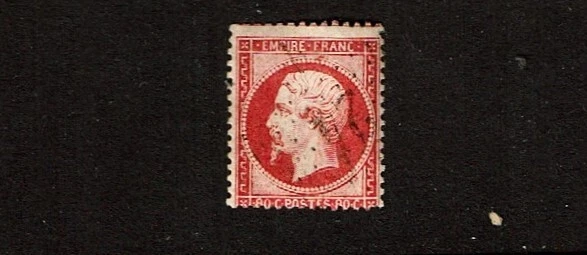 1862-71 FRANCE 80c Rose on Pinkish  NAPOLEON III  Ty I Sc#28 Used SCARCE! - Image 1 of 1