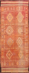 Antique Geometric Traditional Moroccan Runner Rug Hand-knotted Wool 5x12 Carpet - Picture 1 of 12