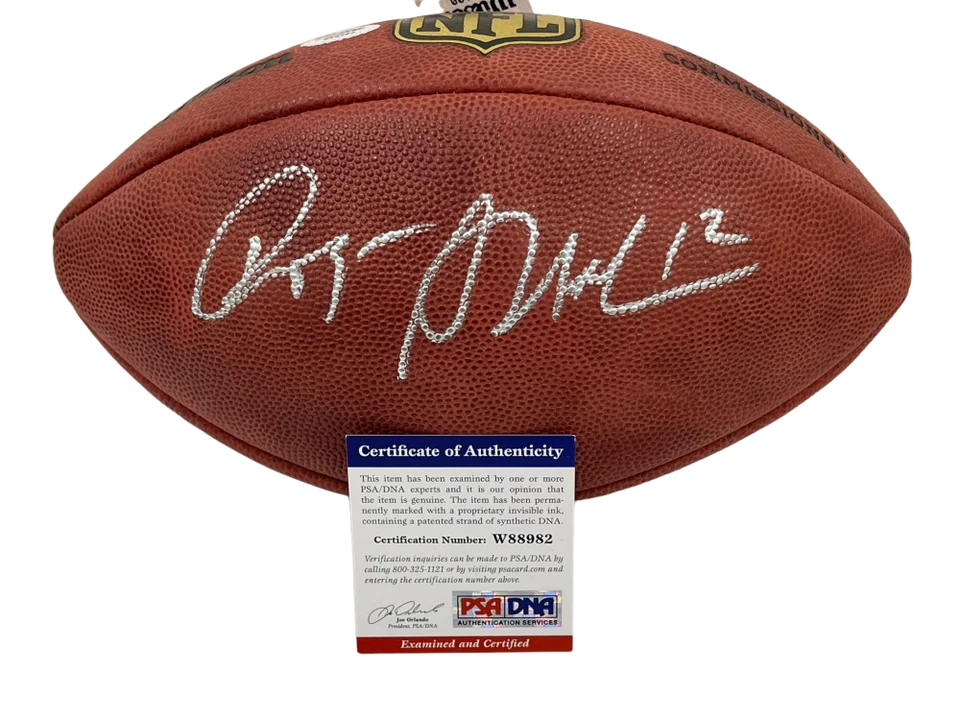 ROGER STAUBACH SIGNED NFL GAME DUKE BALL DALLAS COWBOYS AUTOGRAPH PSA COA 3 - Image 1 of 1
