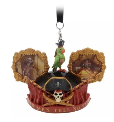 Disney Parks Pirates Of The Caribbean Attraction Mickey Ear Hat Ornament NWT - Image 1 of 3