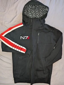 Mass Effect Hoodie Mens Small N7 Game Bioware Zip Sweatshirt Shepard Cosplay - Picture 1 of 16