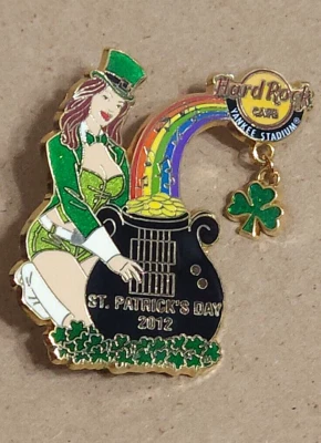 Hard Rock Cafe NY Yankee Stadium St. Patrick's Day Girl Pin series 2012 LE-100 - Image 1 of 2