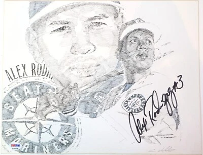 Alex Rodriguez Autographed 11x14 Canvas PSA COA - Image 1 of 3