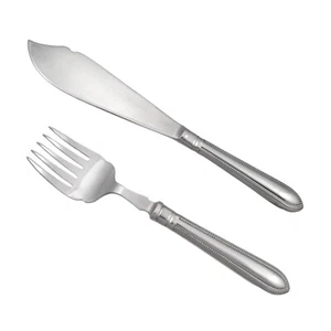 MAPPIN & WEBB Cutlery - FINE BEAD Pattern - Large Fish Serving Knife and Fork - Picture 1 of 5