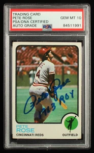 Pete Rose Signed 1973 Topps #130 Inscribed "1963 ROY" - Autograph Graded (PSA) 1 - Picture 1 of 2