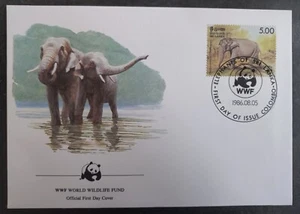 1986 Sri Lanka World Wildlife Fund FDC ties 5R Stamp cd Colombo - Bild 1 von 2