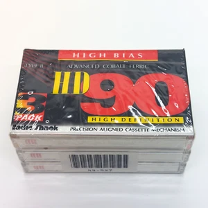 Radio Shack HIGH BIAS TYPE II ADVANCED HD 90 Cassette 3 Pack NEW SEALED - Picture 1 of 2
