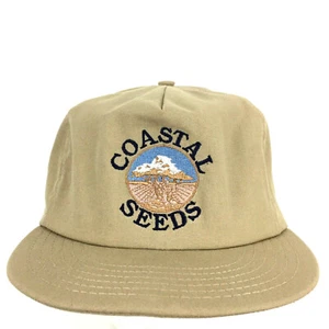 Vtg Coastal Seeds Cap Spell Out Script USA Snap Back Trucker Baseball Farmer Hat - Picture 1 of 12