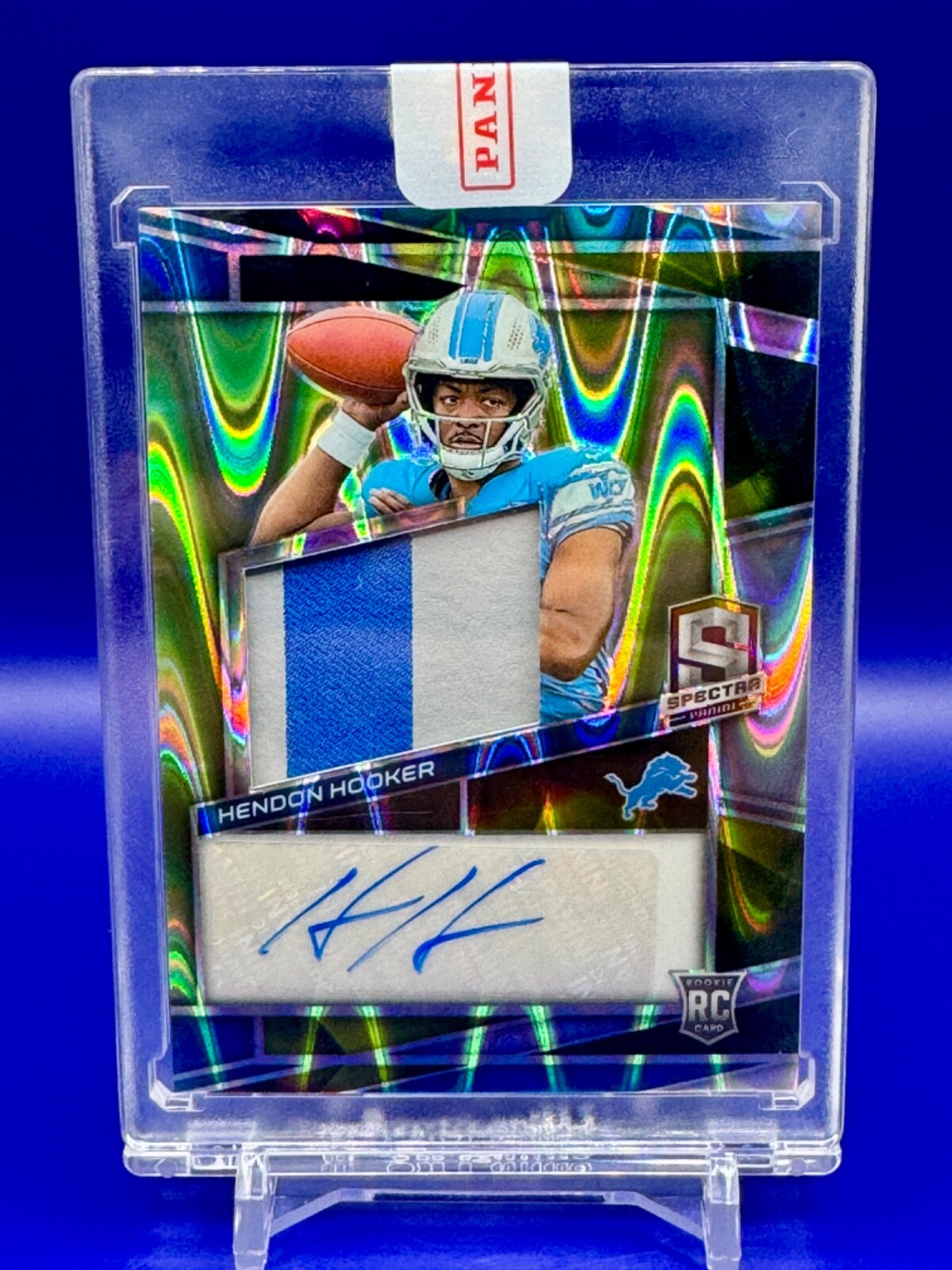 2023 Panini Spectra Hendon Hooker #211 Rookie Patch Auto Supernova RC /70 Lions
