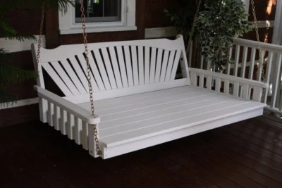 A&L Furniture Co. Amish-Made Pine Fanback Swing Beds - In 3 Sizes, 18 Colors - Image 1 of 4